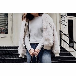 Banana Republic faux fur bomber jacket
